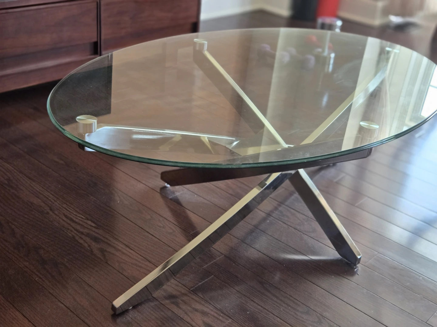 The Brick "Zila" Glass Coffee Table & End Table Set - Like New - photo 2