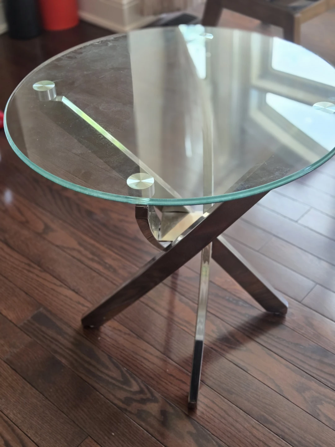 The Brick "Zila" Glass Coffee Table & End Table Set - Like New - photo 3