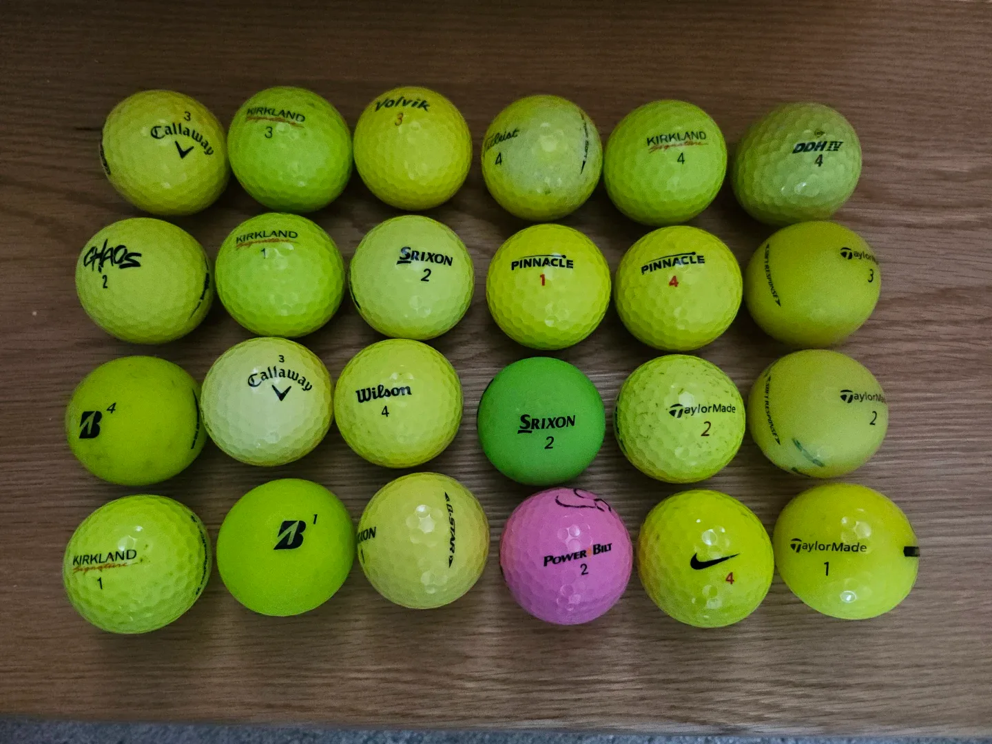 Mixed Brand Golf Balls (24 balls mostly yellow)