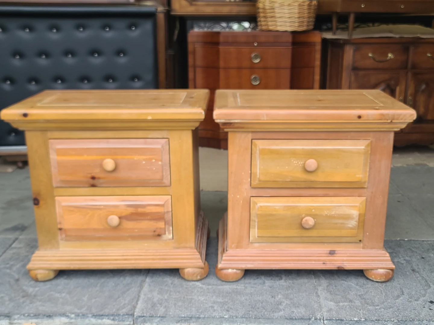 Pair of Broyhill Pine Nightstands