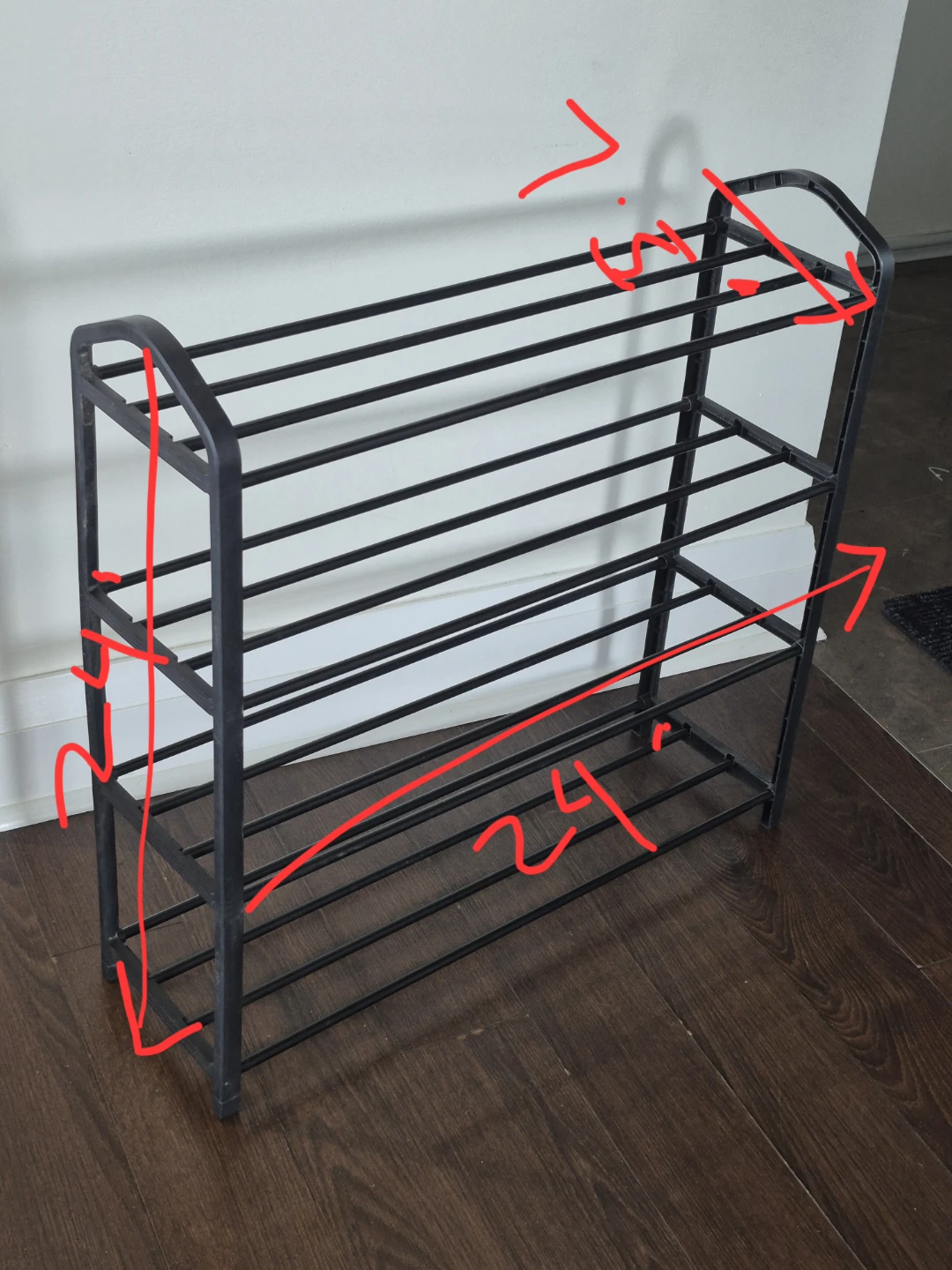 4 tier Black Shoe Rack - photo 2