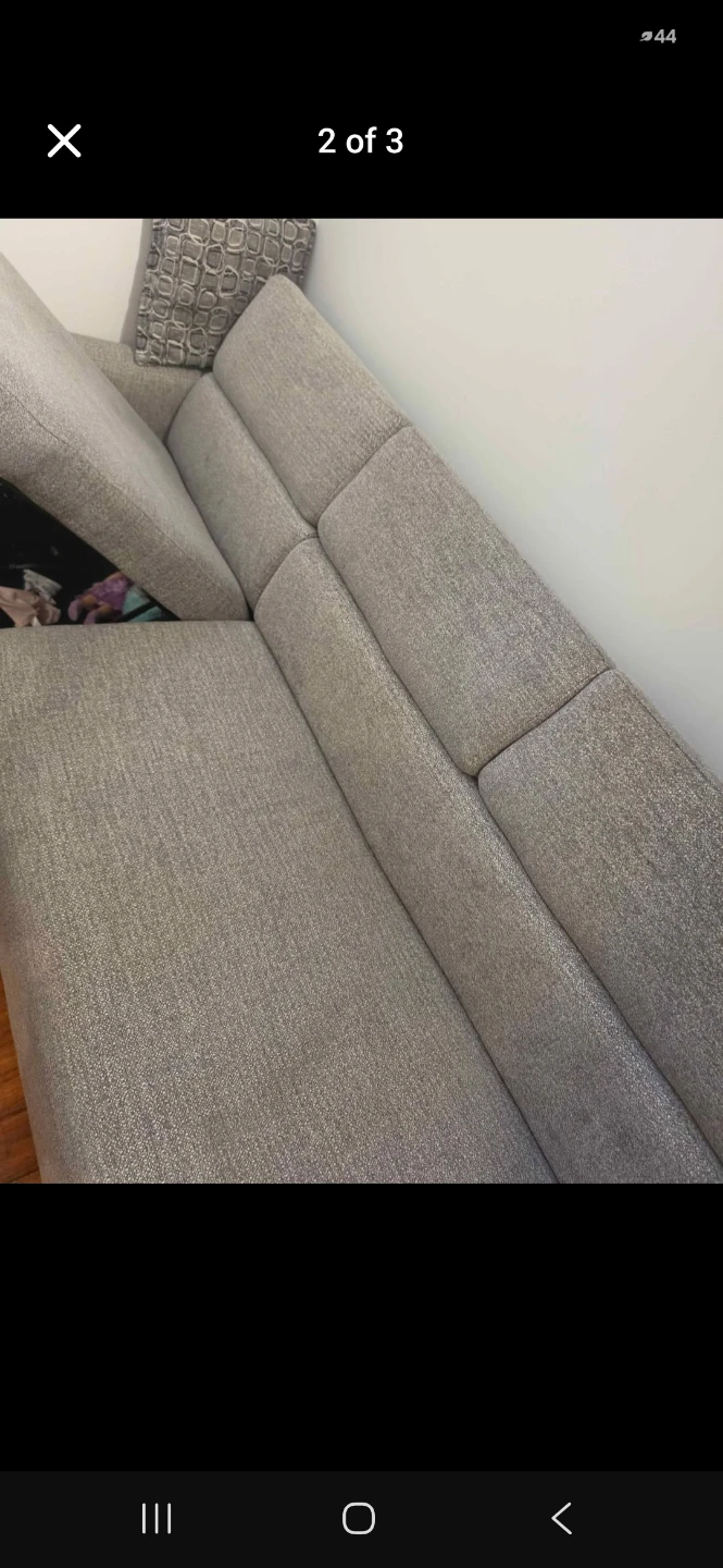 Grey Sectional Sofa with Reclining Headrests