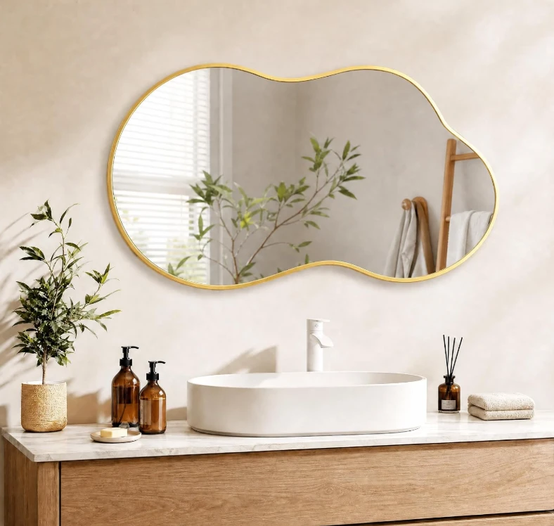Cloud Bathroom Mirror - Gold