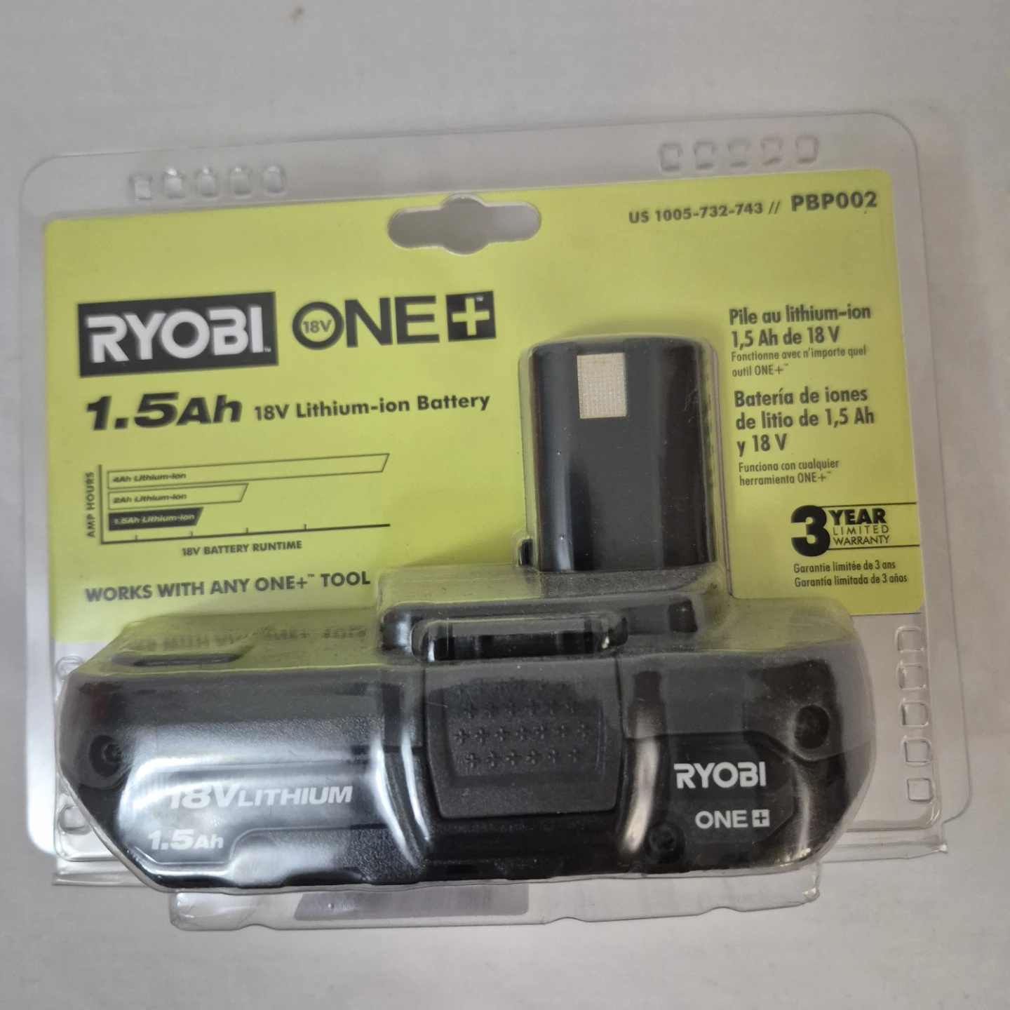 Ryobi ONE+ 1.5Ah 18V Lithium-ion Battery