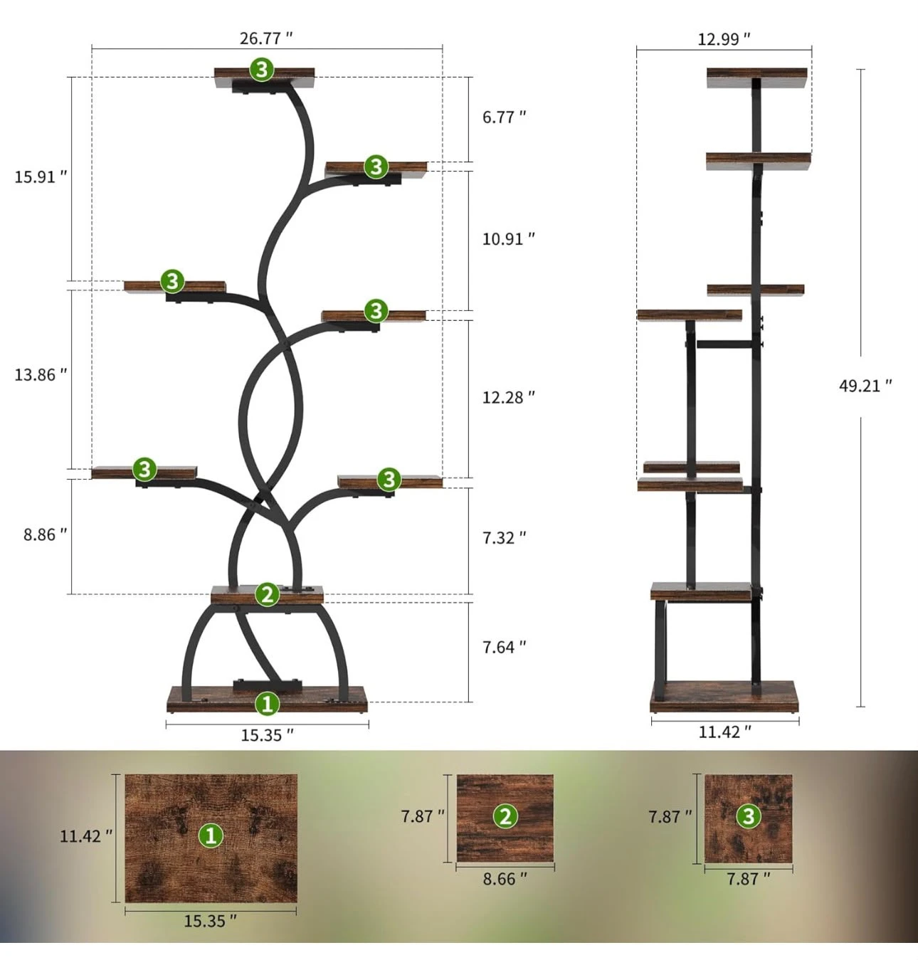 Plant stand with grow light - photo 2