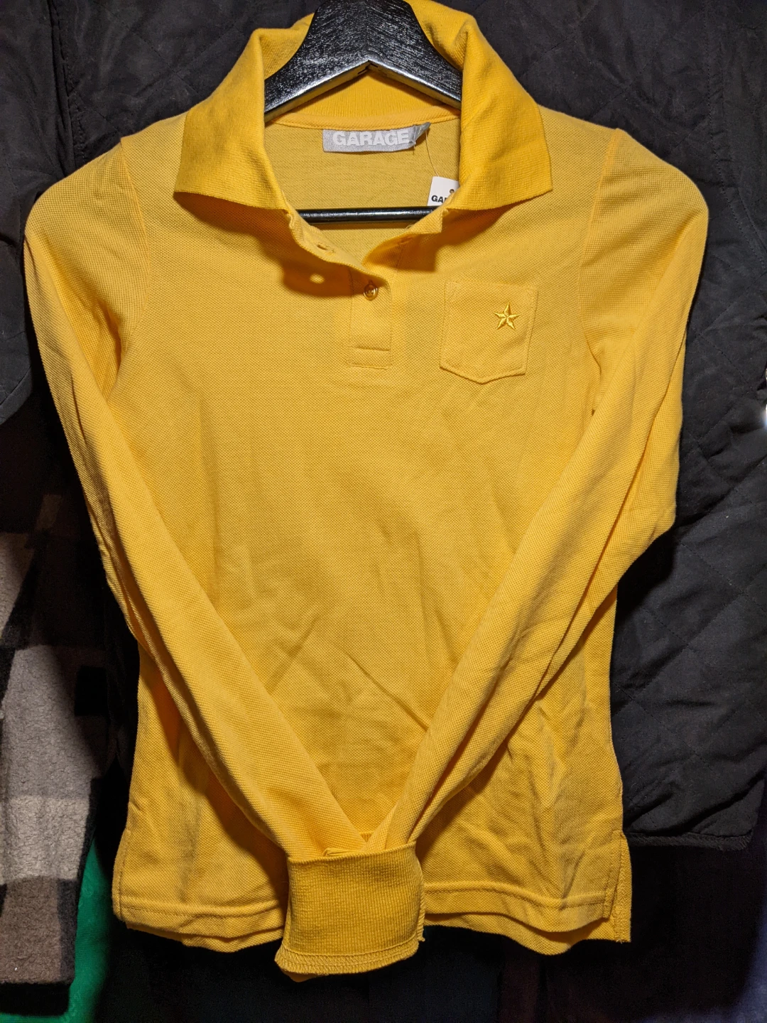 Garage Golden Yellow Long Sleeve Polo Shirt - photo 2
