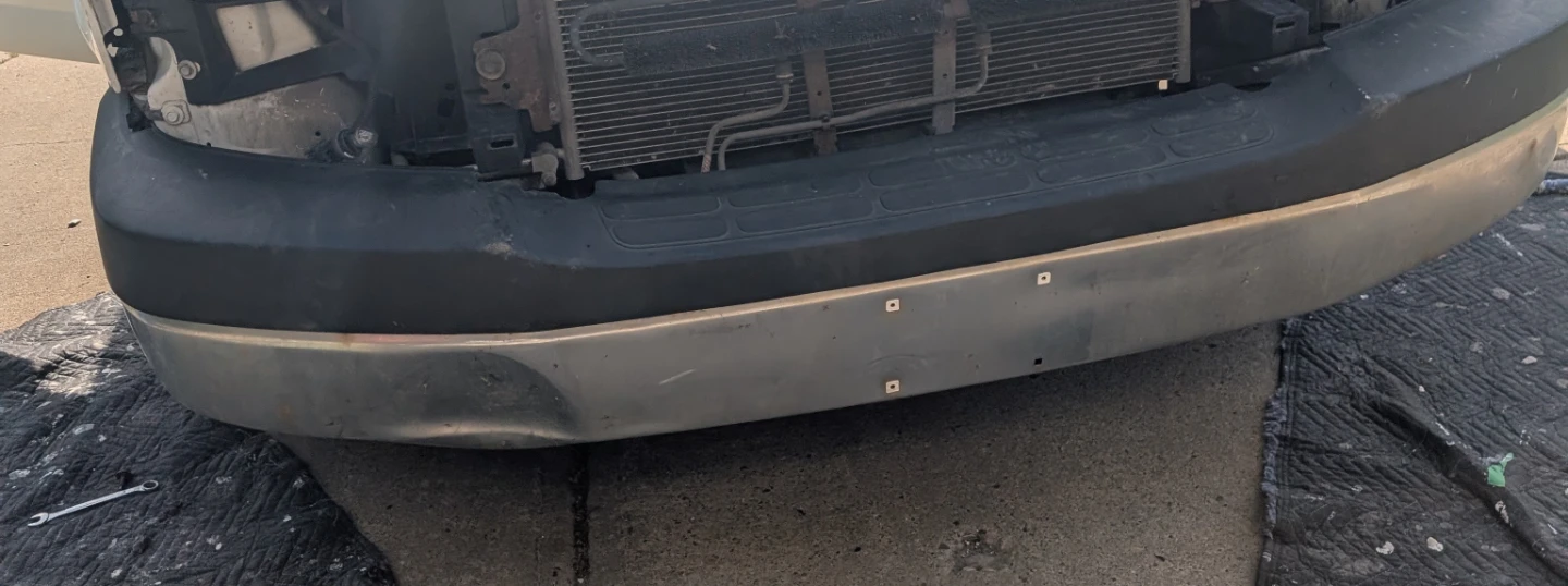 GMC Savannah or Chevy Express Front Bumper - Silver and Black