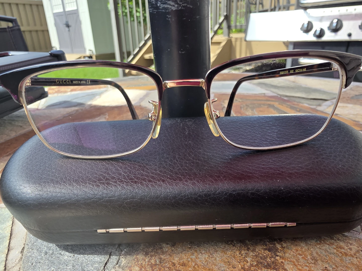 Gucci Eyeglasses Frames Only, GG01310, 002 53 18-145 Gold/Brown.