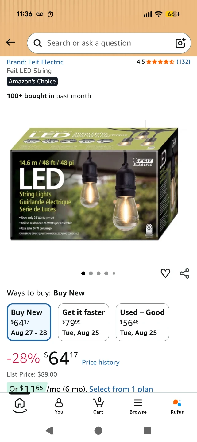 Feit Electric 48ft LED String Lights - photo 2