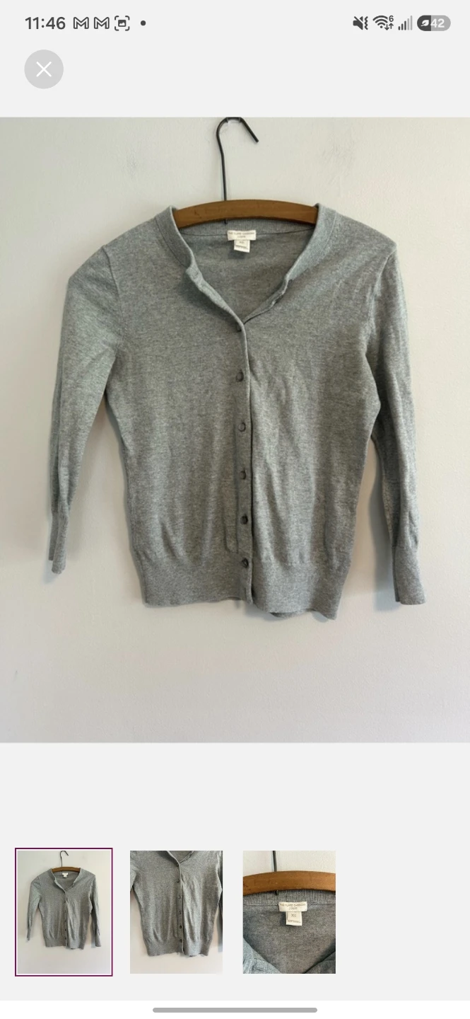 J. Crew The Clare Cardigan XS Grey