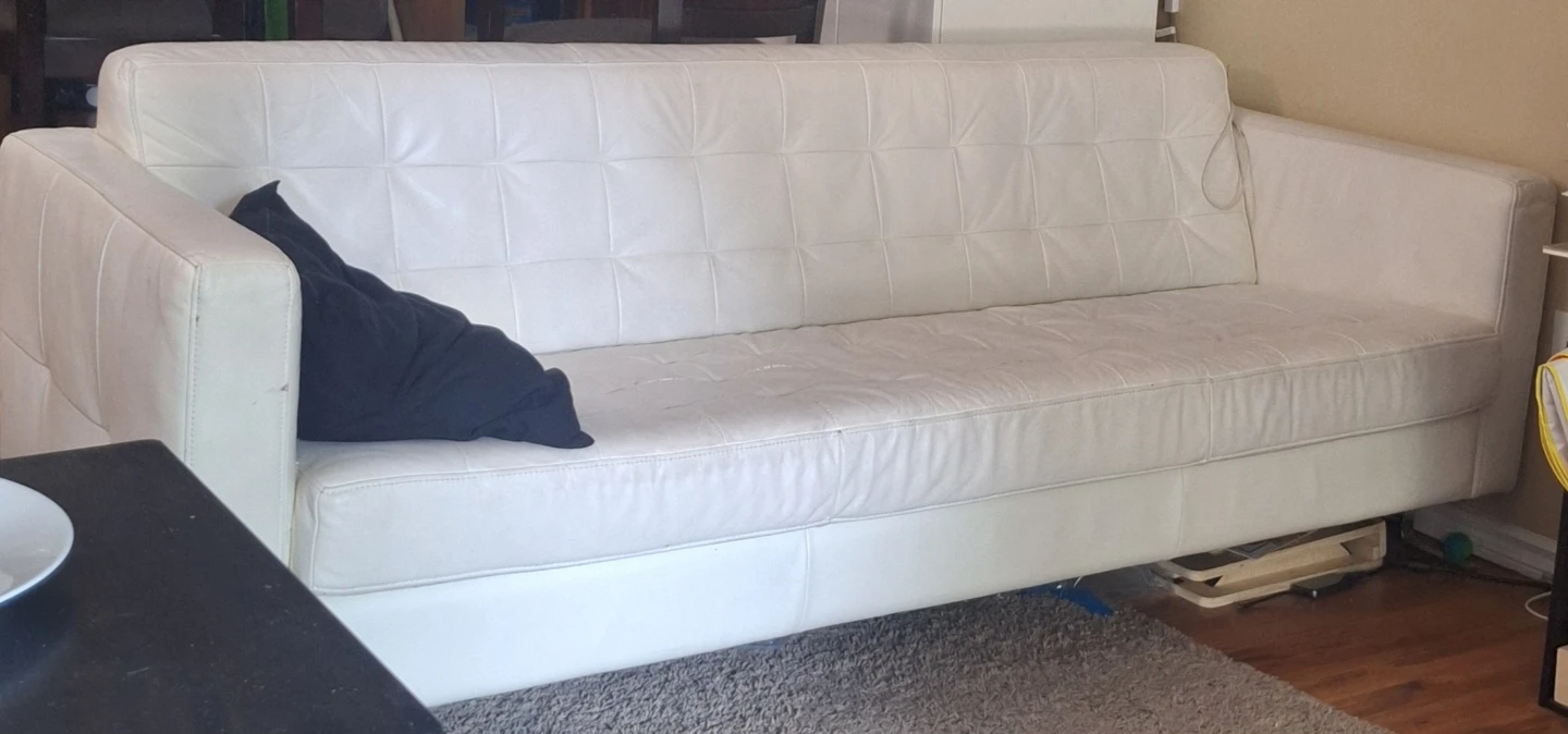 White Faux Leather Loveseat Sofa