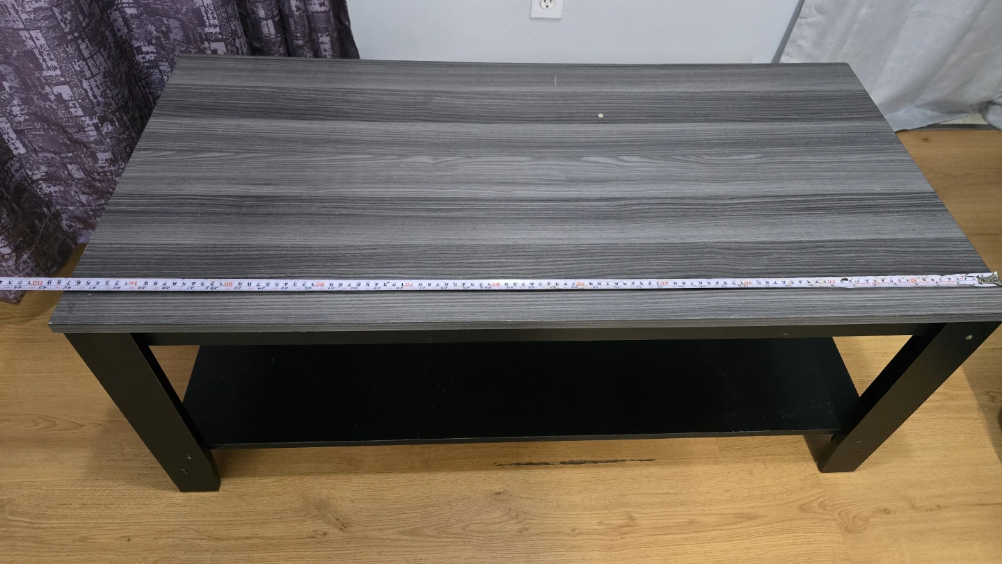 Grey Wood Coffee Table with Shelf - photo 3