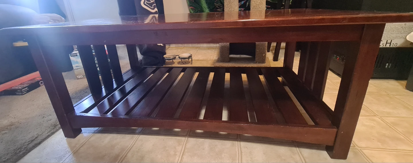 Wooden Coffee Table with Shelf
