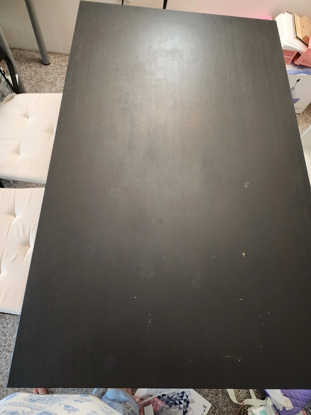 Black Dining Table with Chairs & Seat Cushions - photo 2
