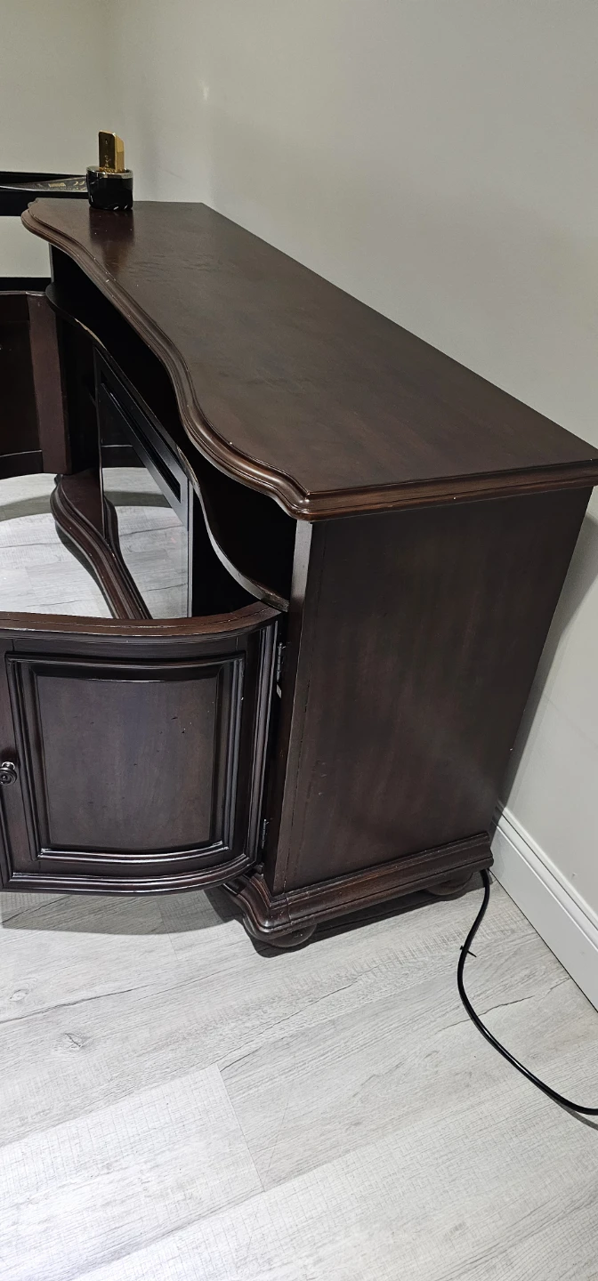 Dark Wood Electric Fireplace TV Stand - photo 3