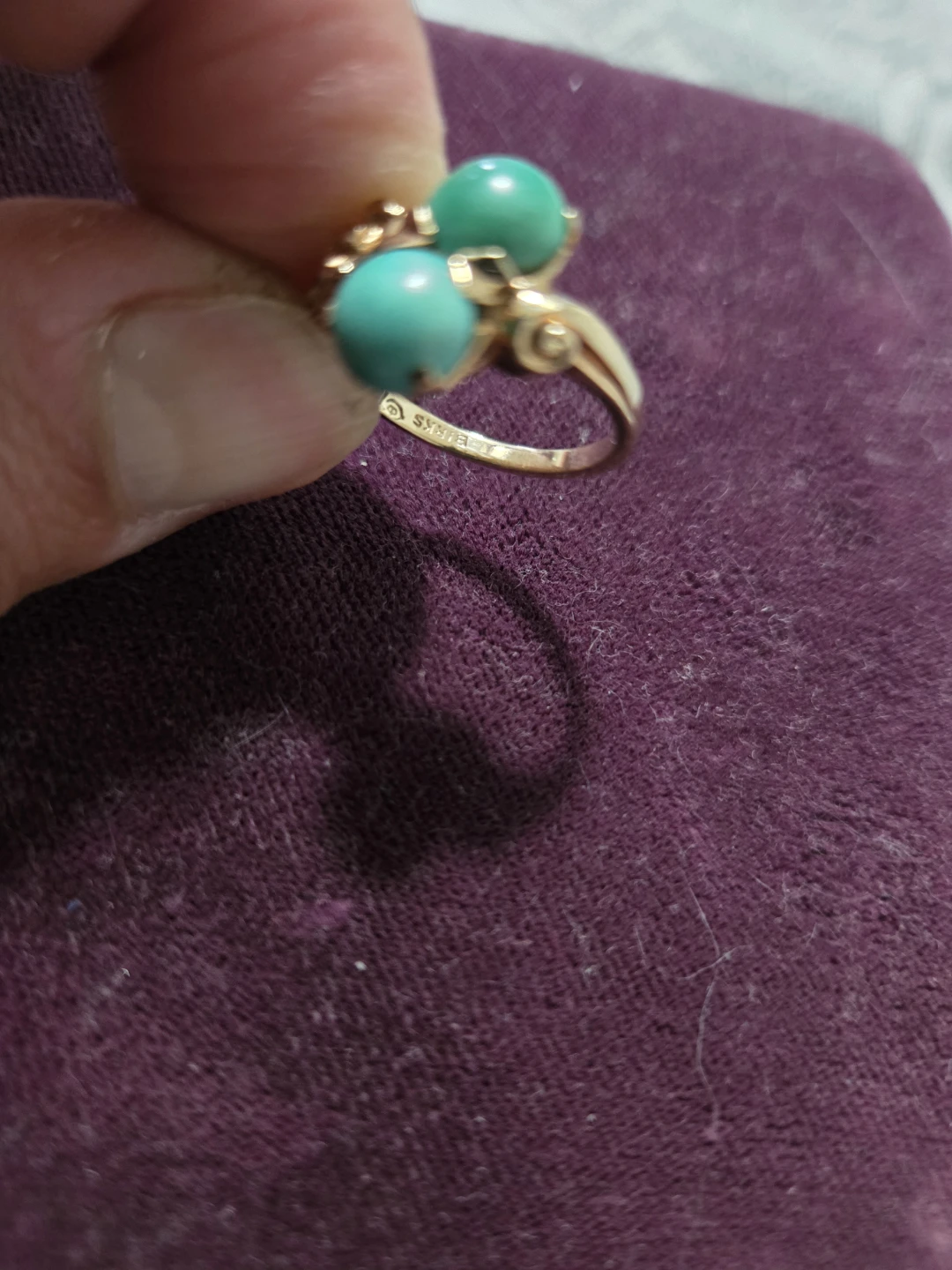 Birks 10k Gold Ring with Turquoise - photo 3