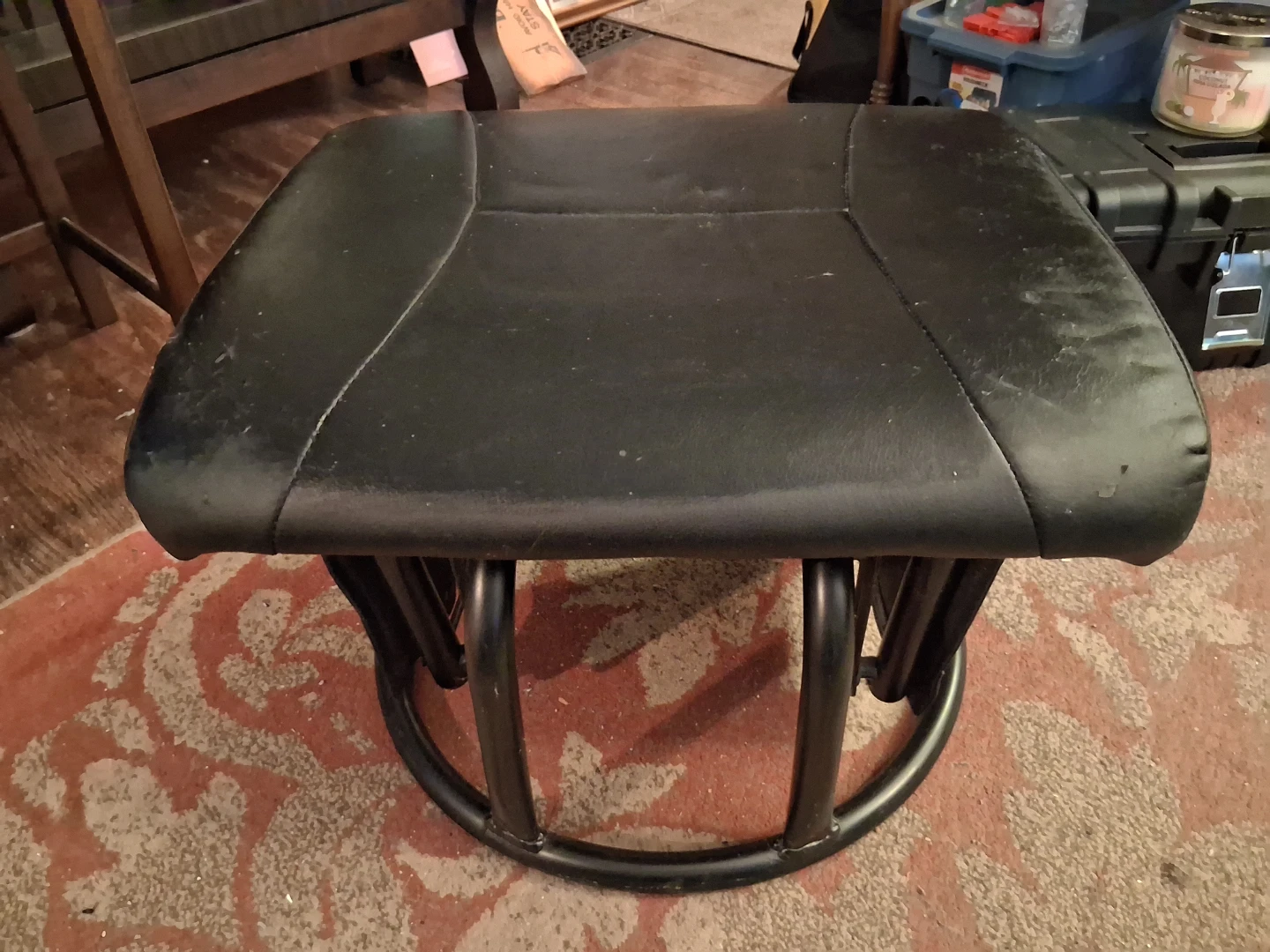 Black Glider Ottoman