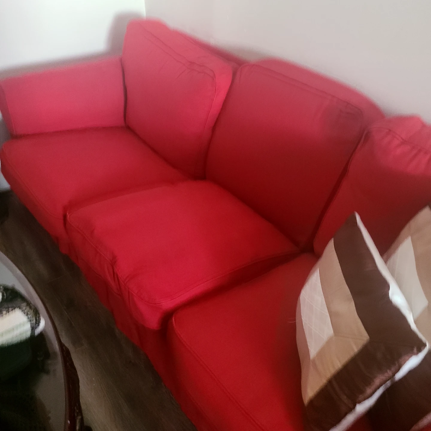 Red Three-Seater Sofa - photo 4