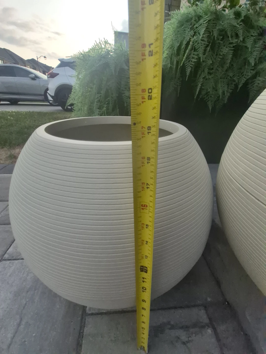 Modern Spherical Planter Pot - Beige - photo 3