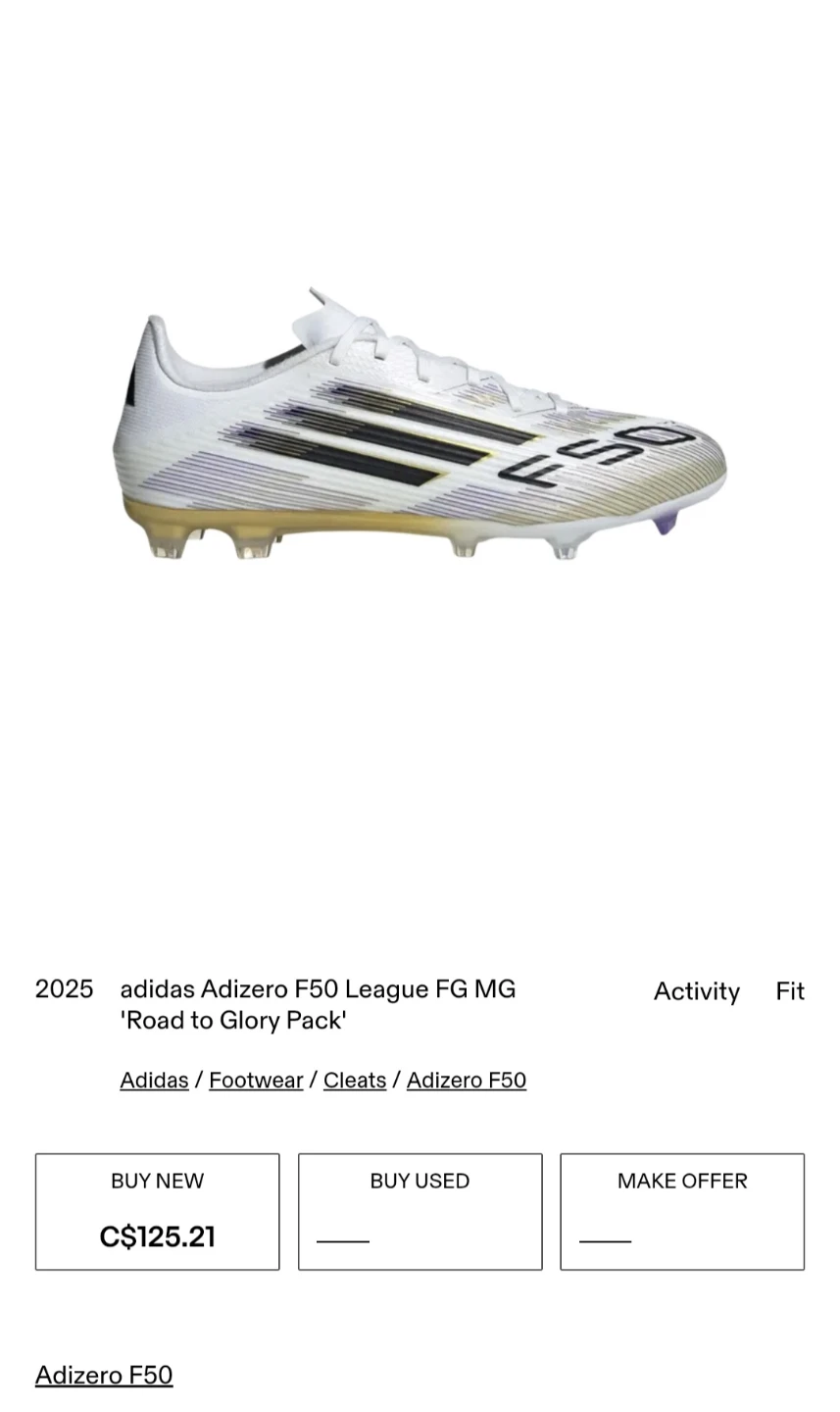 Adidas Road to glory F50 League FG Soccer Cleats - photo 5