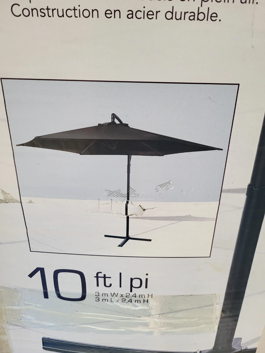 Black 10ft Offset Patio Umbrella - photo 3