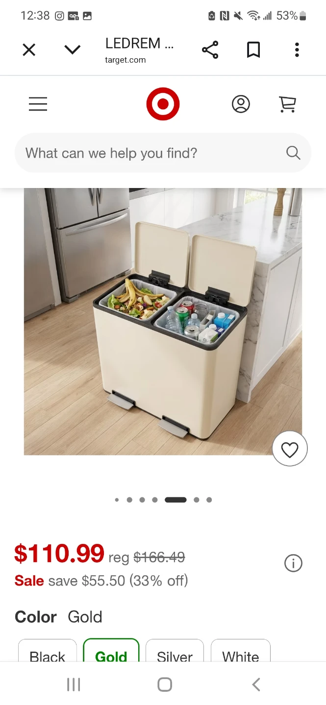 Dual Compartment Trash Can with Foot Pedals - photo 5