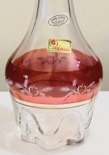Vtg Cranberry Italian Lubiana Decanter - photo 2