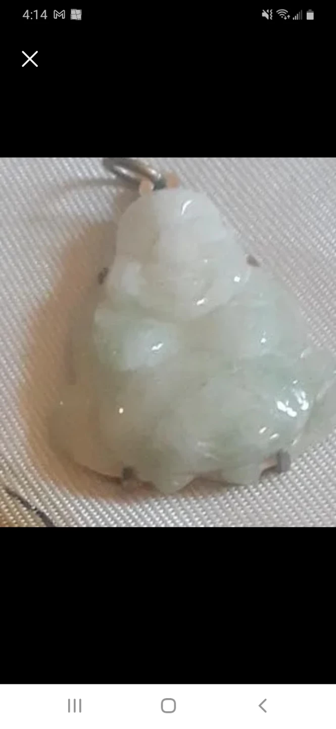 Green jade and laughing buddha jade pendants - photo 2