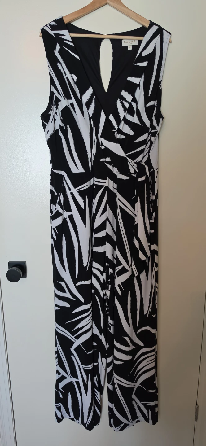 Laura Plus Black & White Print Jumpsuit