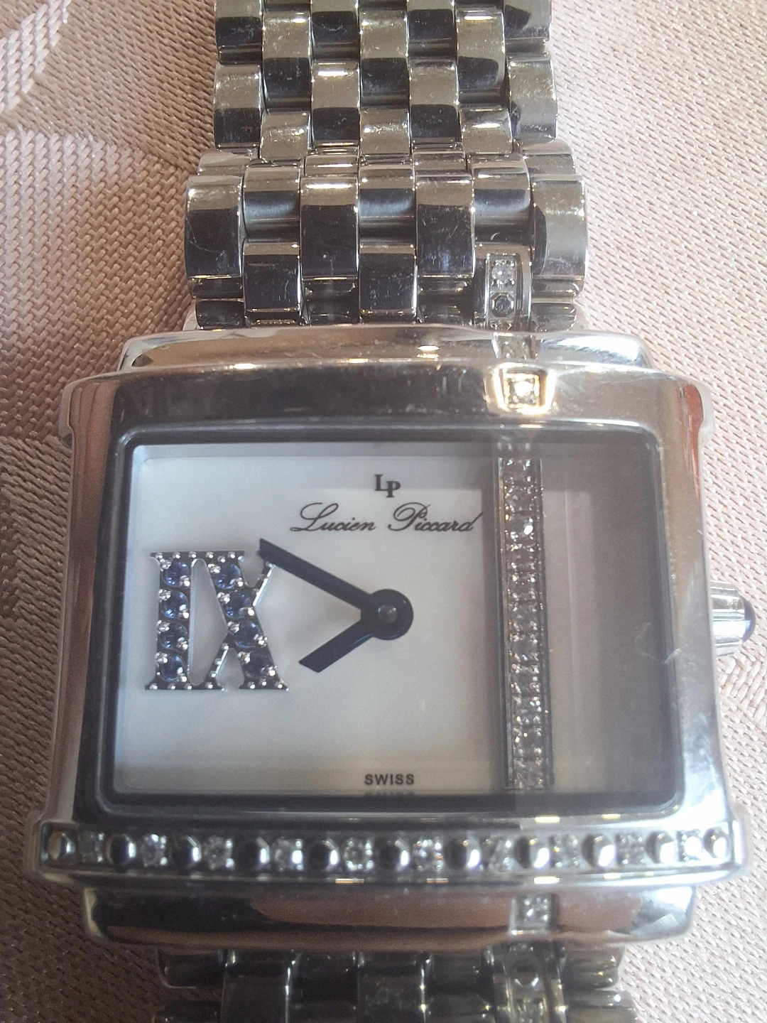 Lucien Piccard Swiss "Virtue" Diamond & Sapphire Tank Watch 💎 - photo 2