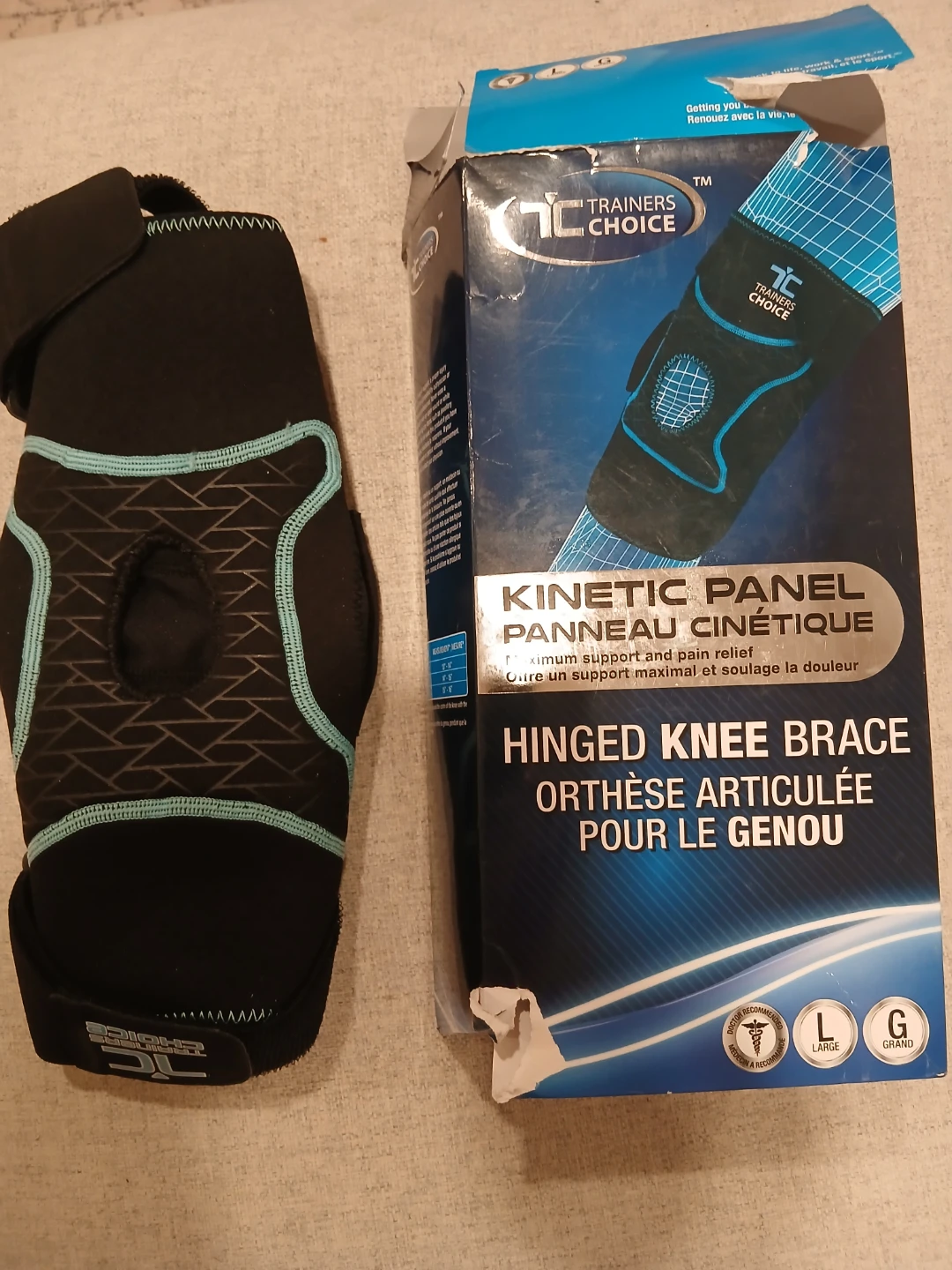 Trainers Choice Hinged Knee Brace Large Black