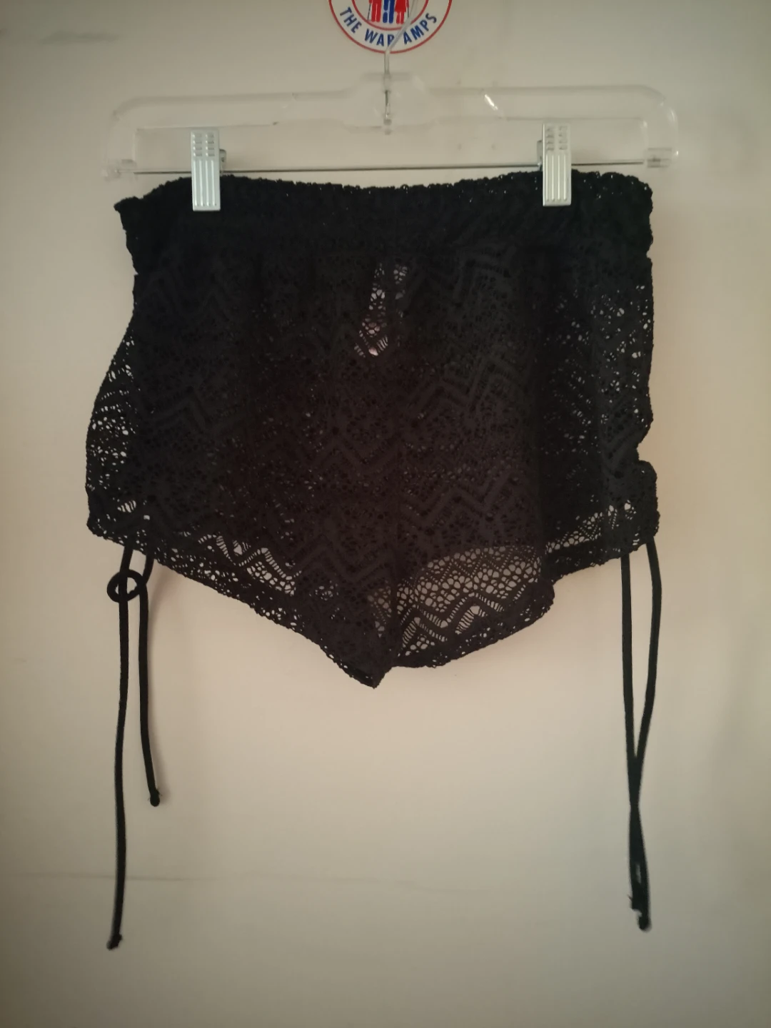 Black Crochet Swim Cover-Up Shorts - photo 2