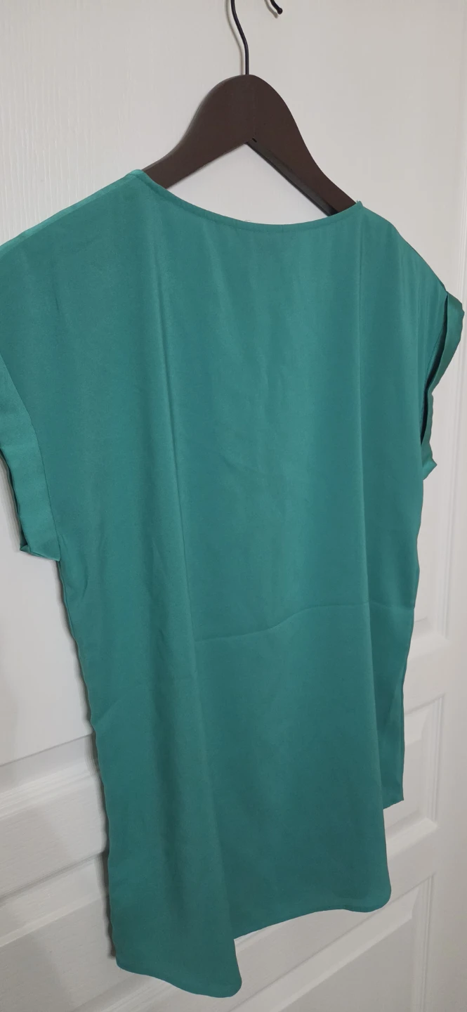 Express Teal Green Zipper Front Blouse - photo 3