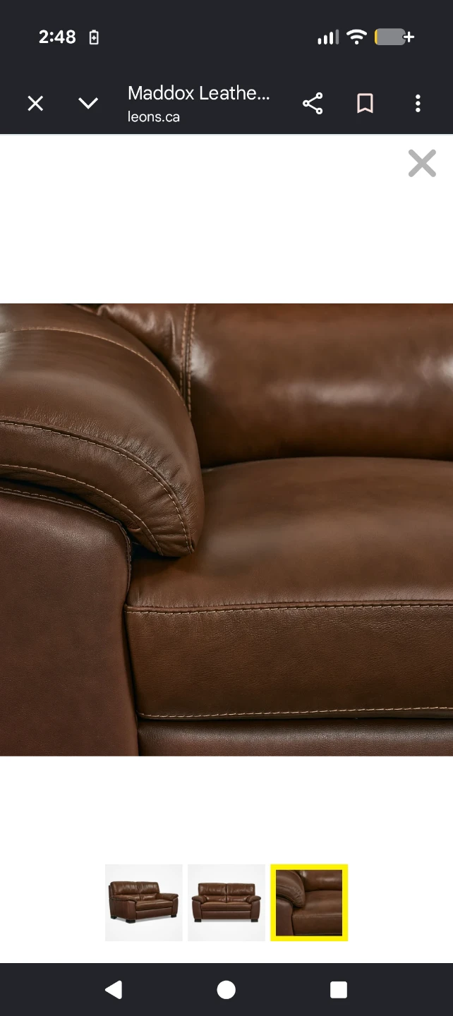 BRAND NEW Leather Loveseat from Leons - photo 3
