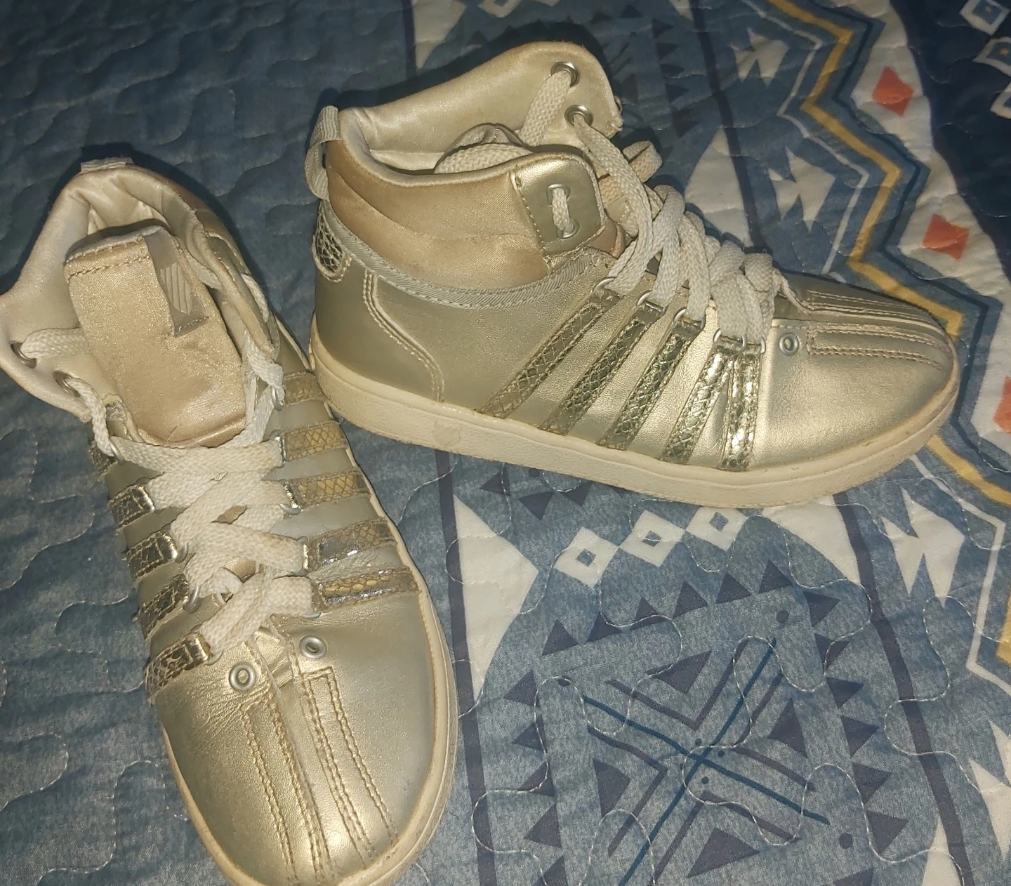 K-Swiss High-Top Sneakers - Gold