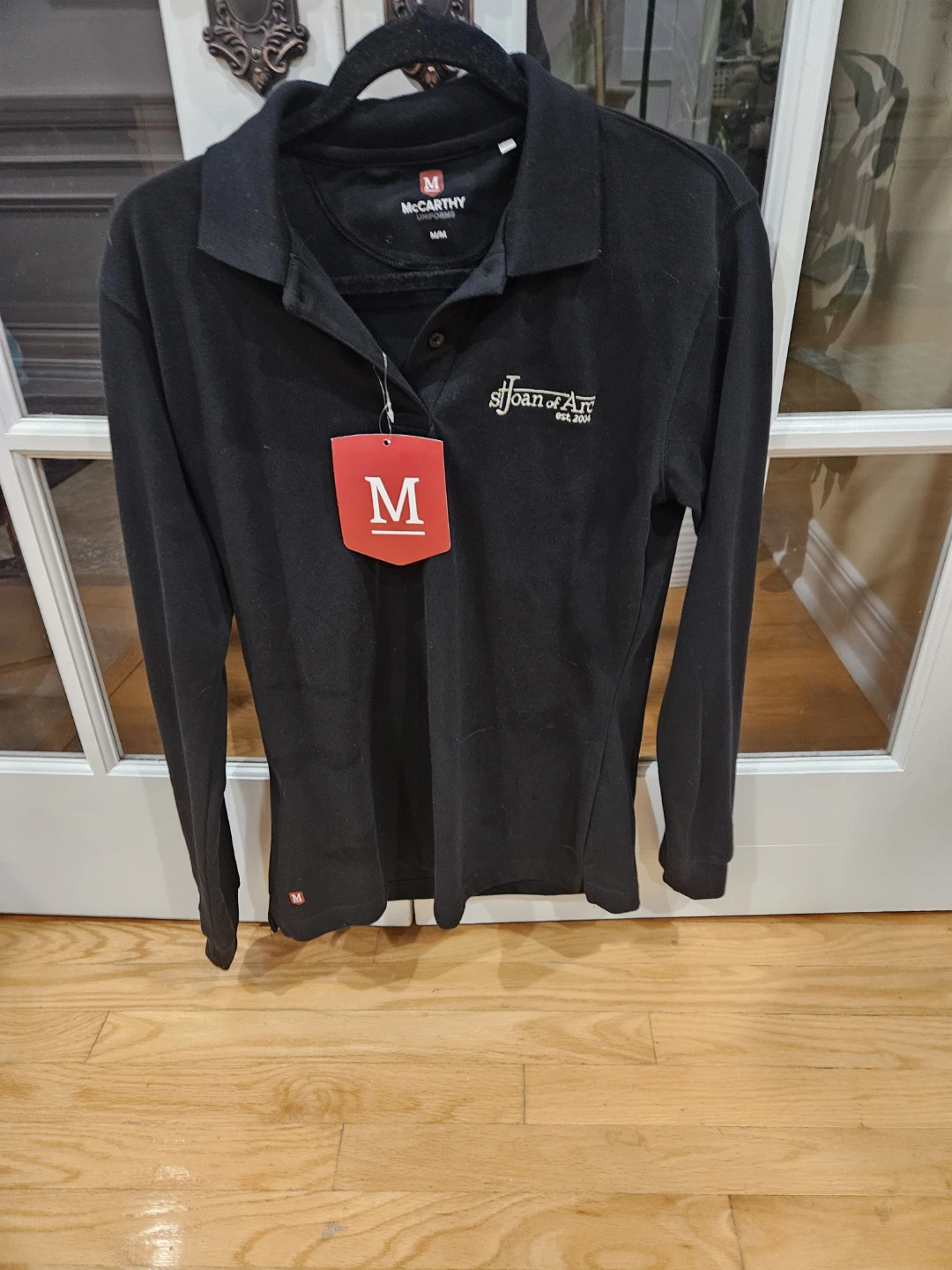 McCarthy Uniforms Black Long Sleeve Polo Shirt - M