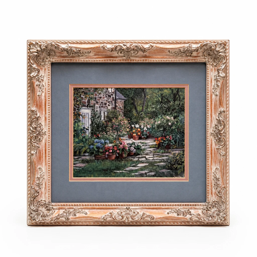 Pair of Vintage Susan Rios Framed Garden Prints - photo 2