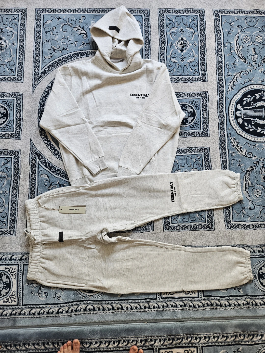 ESSENTIALS Fear of God Hoodie and pants Set -  light Oatmeal - photo 4