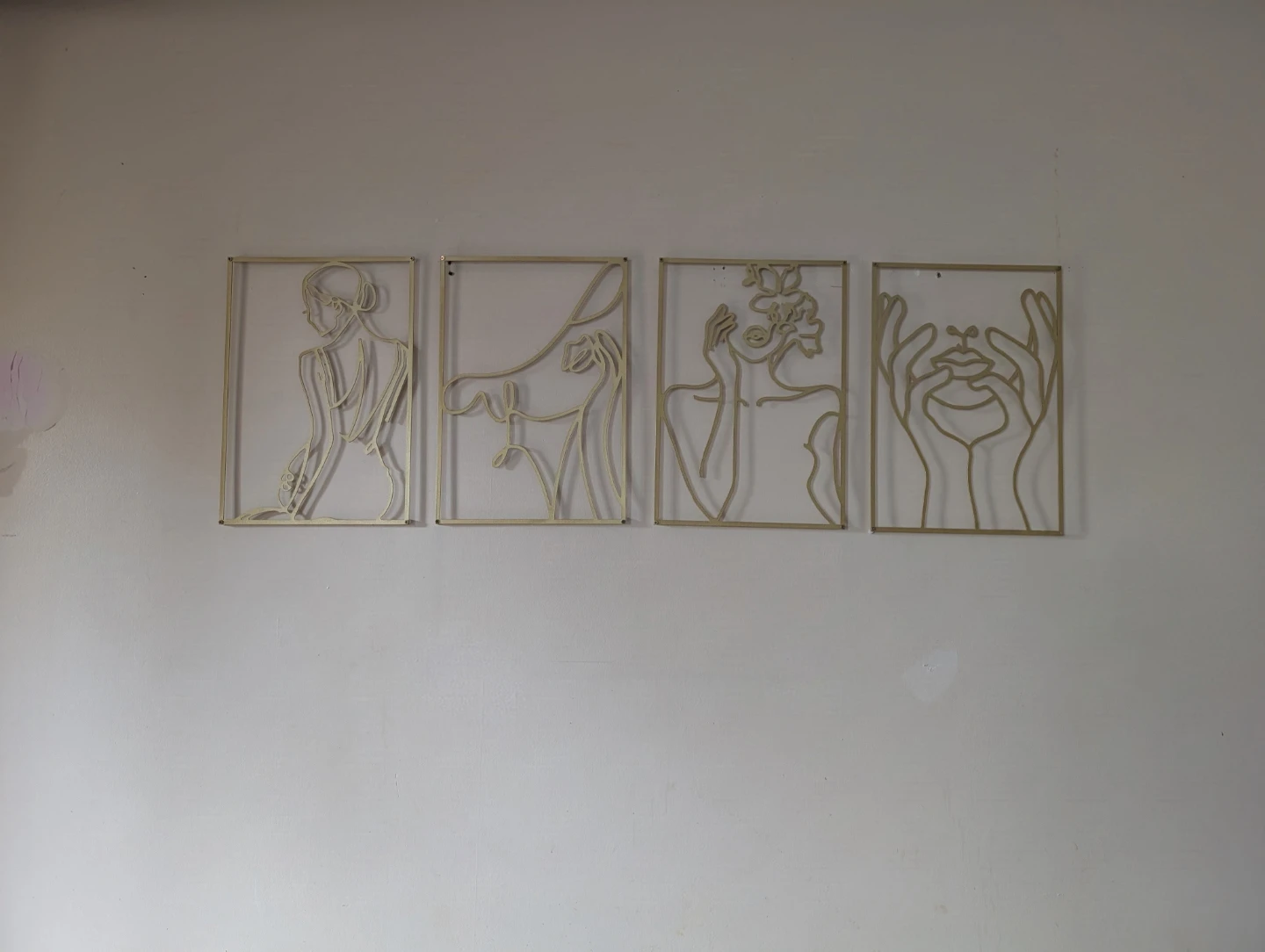Set of 4 Abstract Line Art Wall Decor