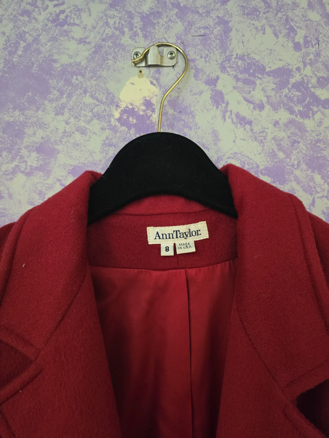 Ann Taylor Red Double-Breasted Wool Blend Coat Size 8 - photo 2