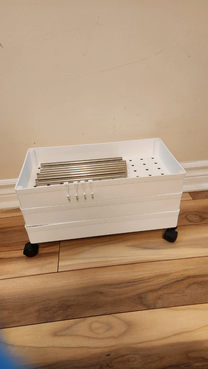 White 3-Tier Rolling Storage Cart - photo 3