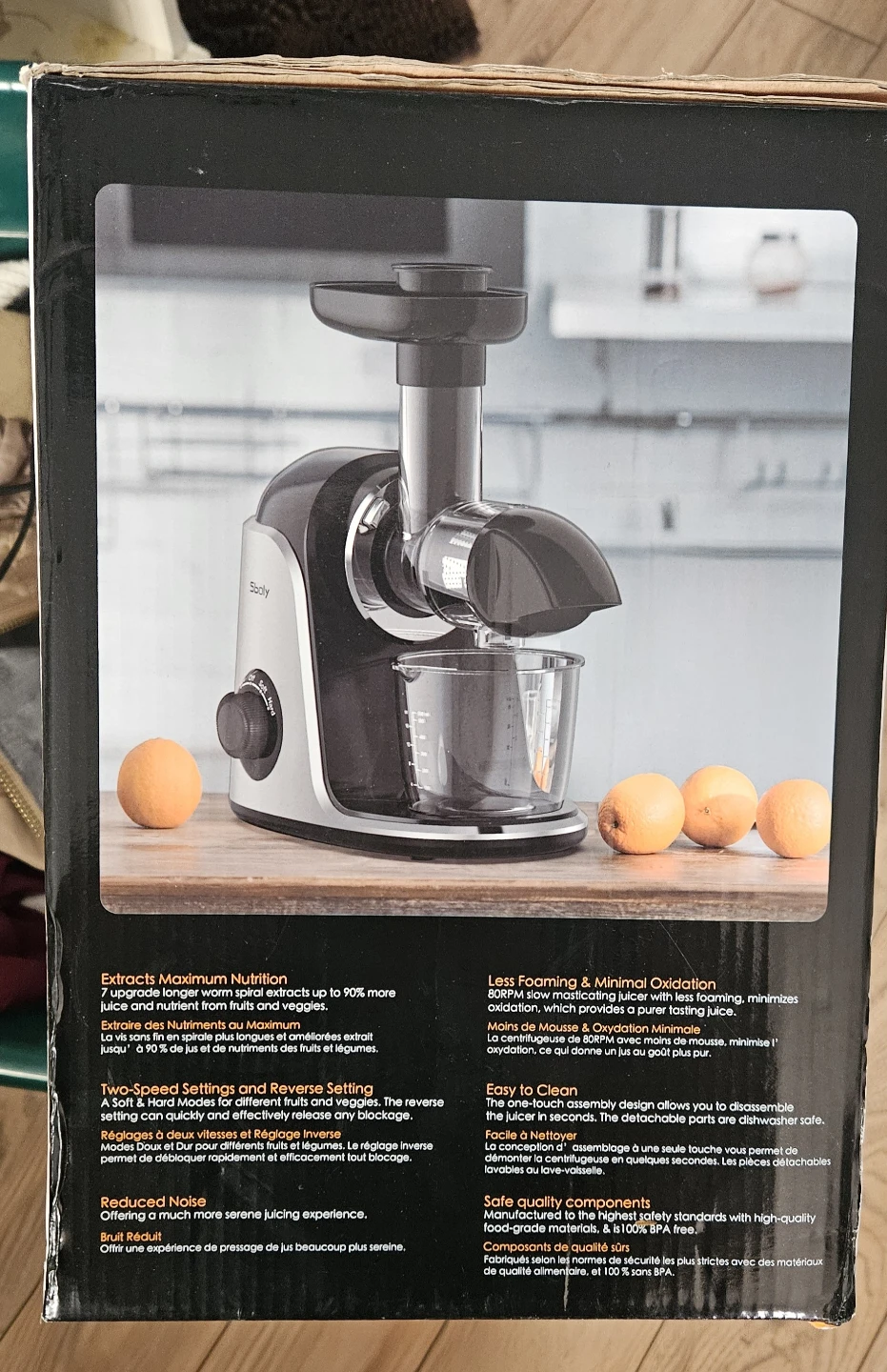 Sboly Cold Press Slow Masticating Juicer (Model JS3007) – In Box - photo 2
