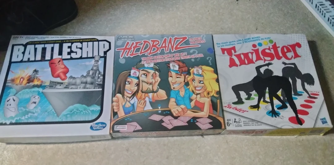 Used Board Games (Battleship, Twister & Hedbanz))