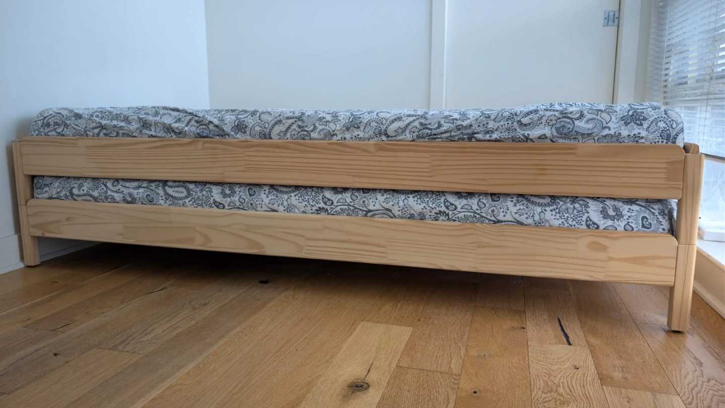 Ikea Stackable Wooden Daybed Frame with Mattresses