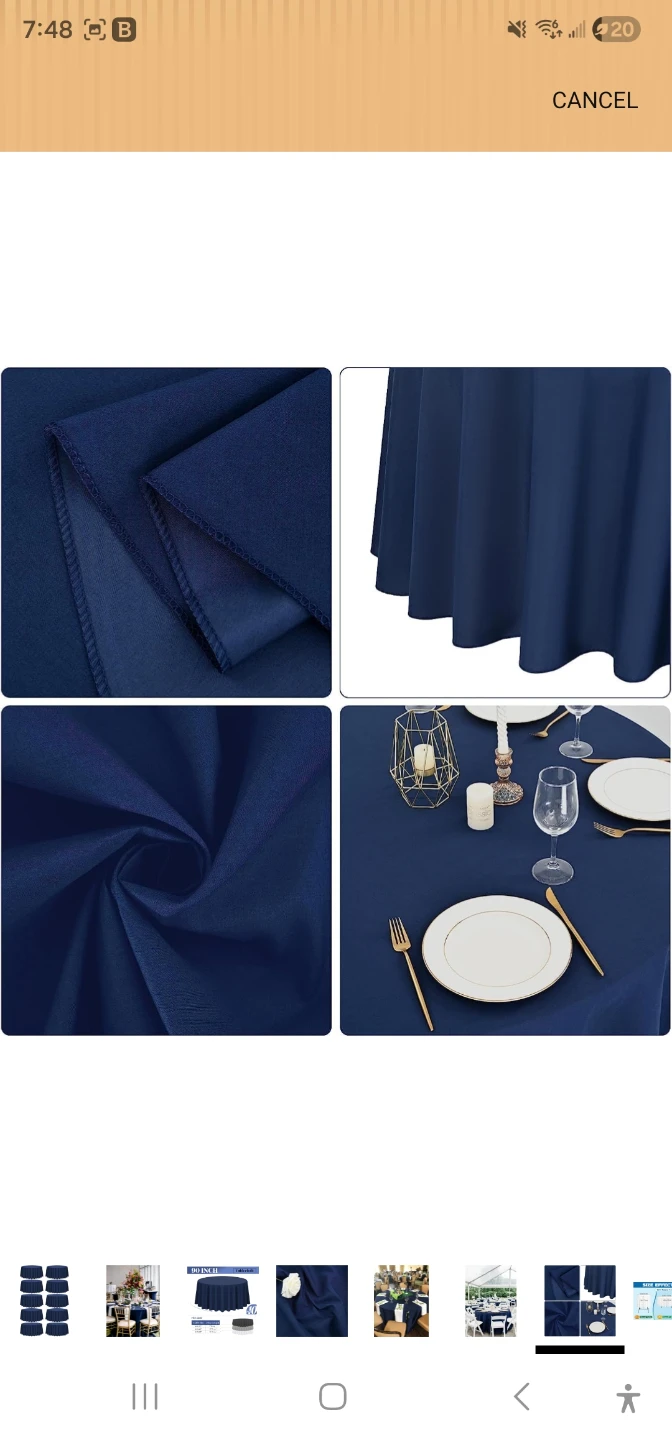 9 Navy Blue Circle Tableclothes - photo 5