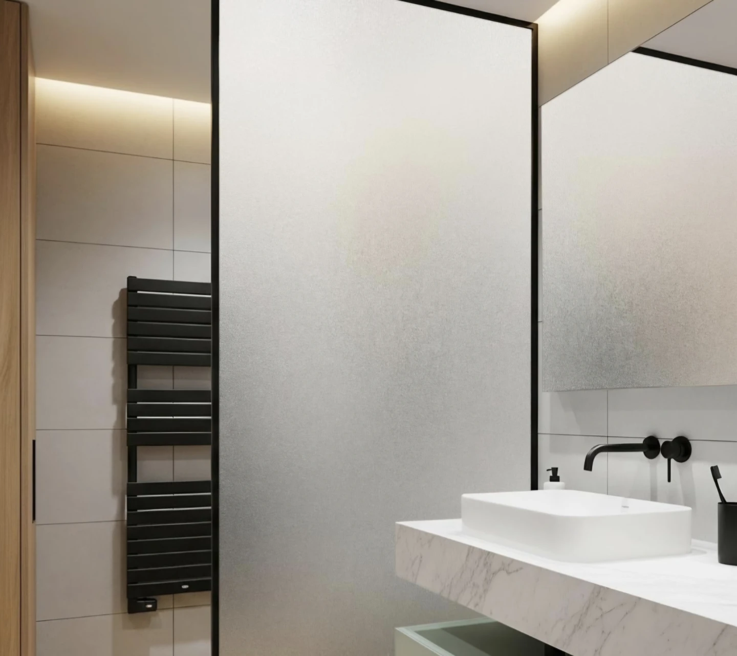 Frosted Window Film Privacy 80"×17.3" - photo 2