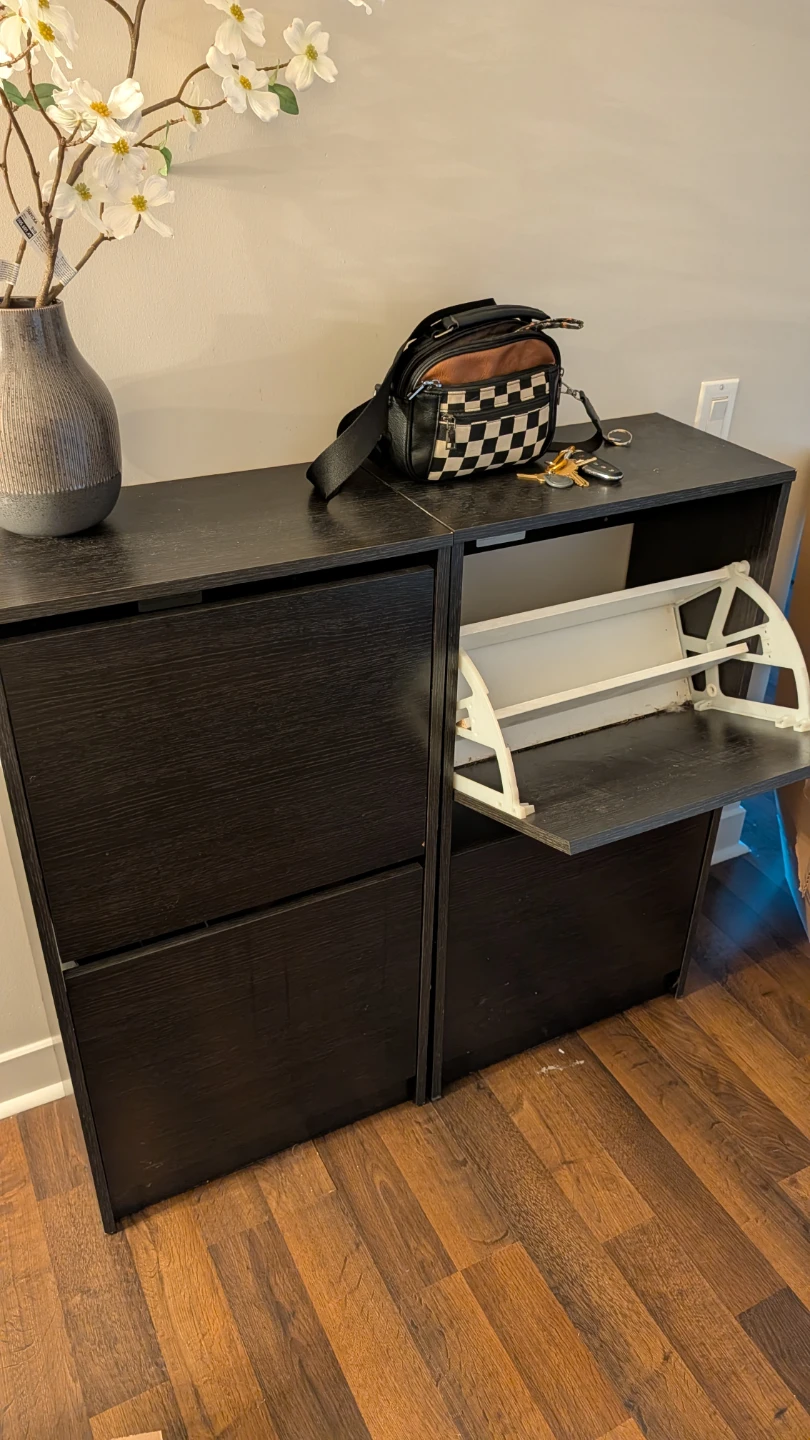 Black Shoe Storage Cabinet - photo 2