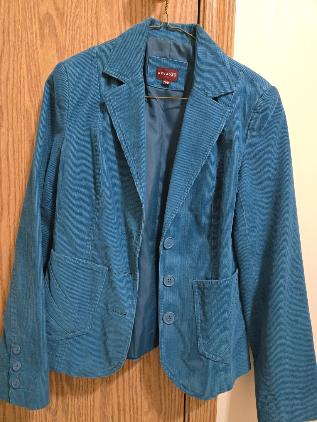 Nevada Teal Corduroy Blazer XS