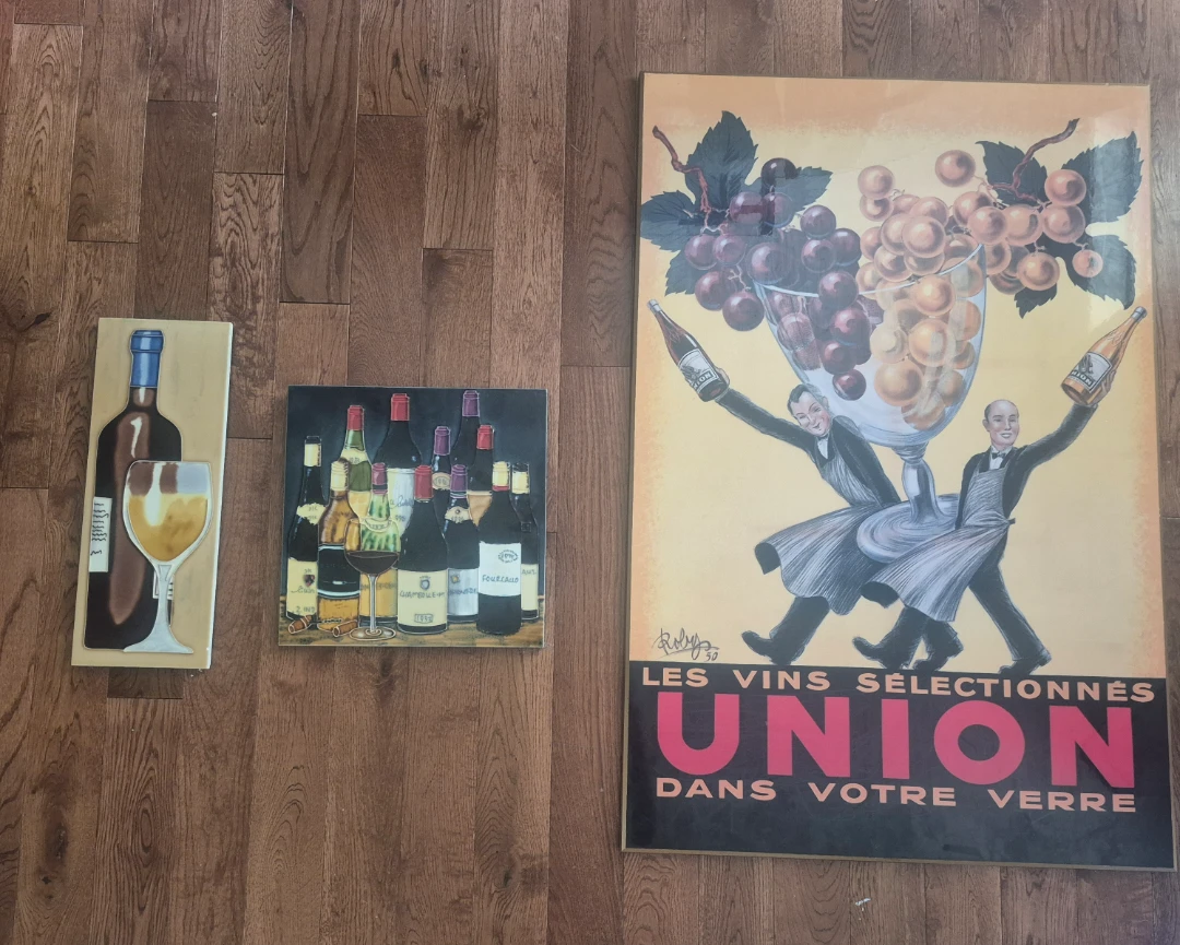 Vintage Wine Themed Wall Art