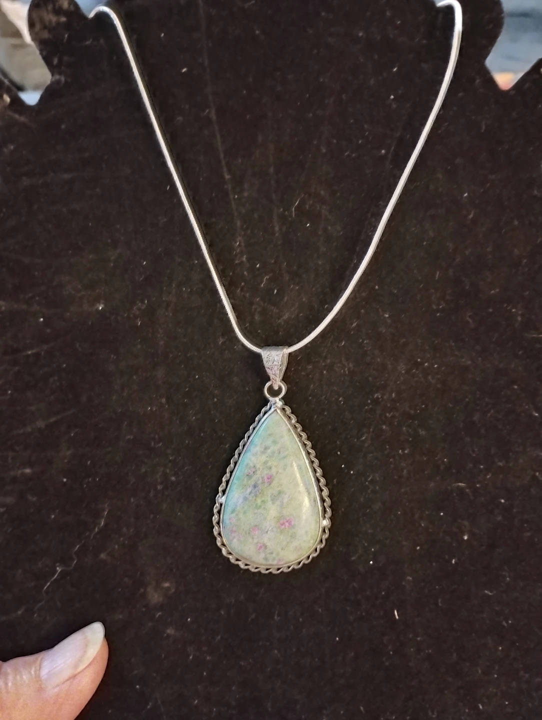 Sterling Silver Ruby Zoisite Necklace - photo 2